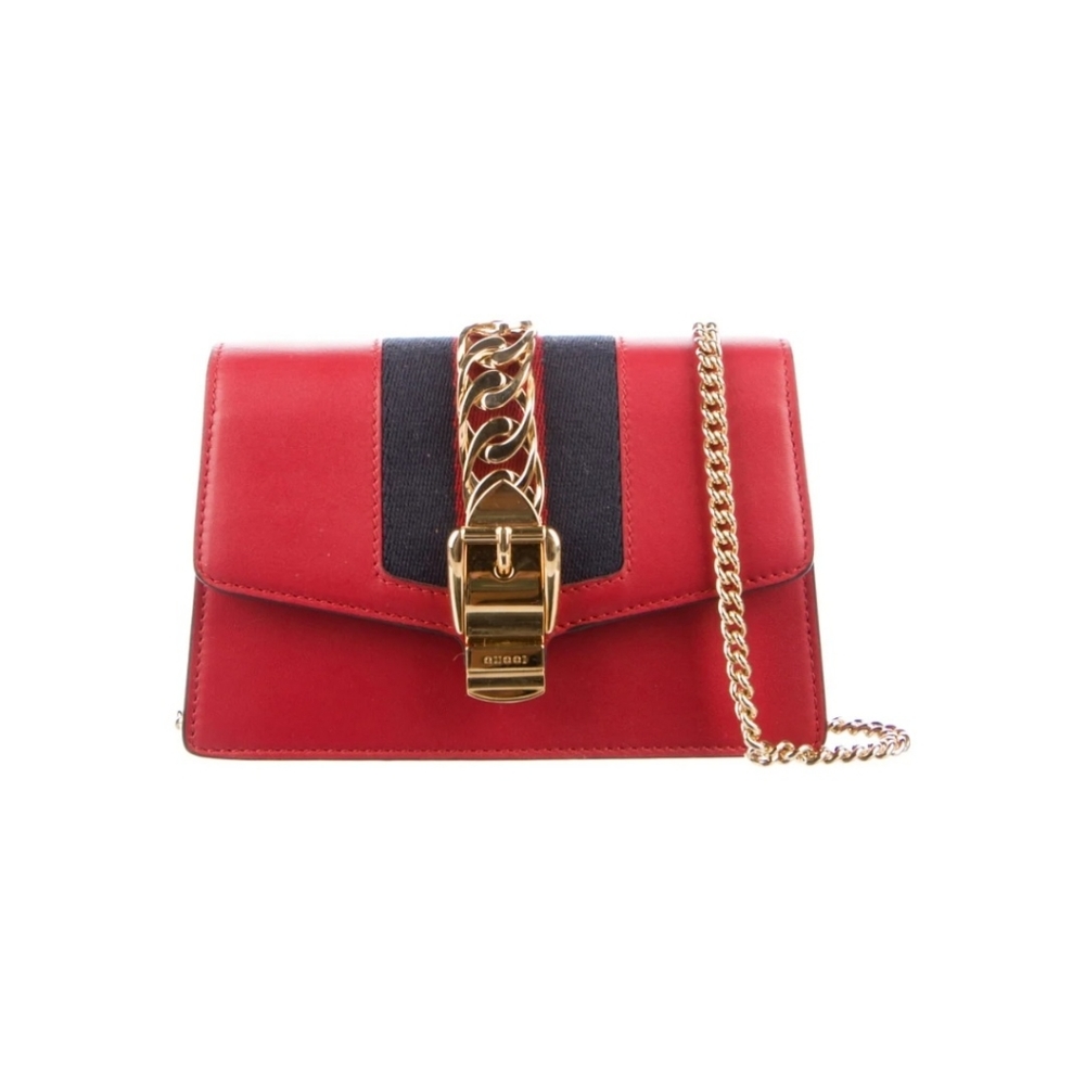GUCCI SYLVIE WEB CHAIN SHOULDER BAG, NEW EVER.